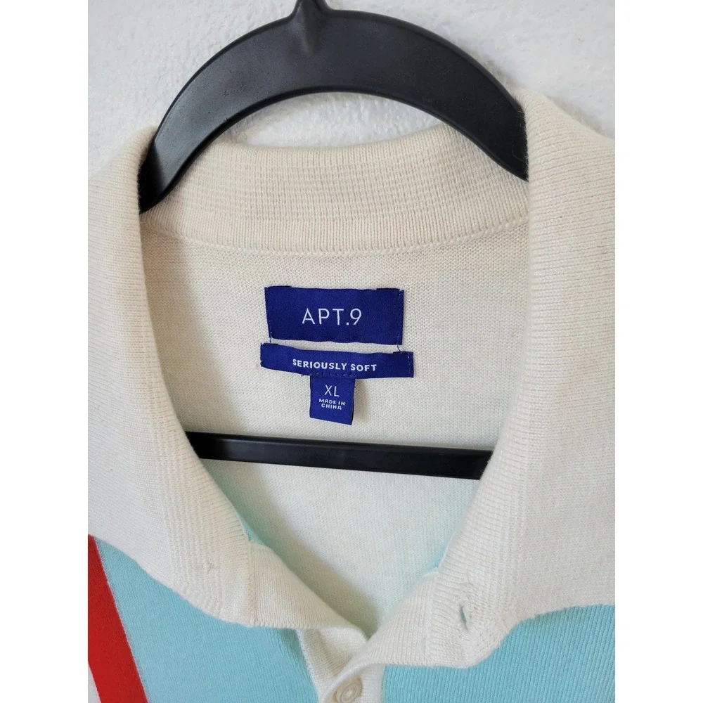 Apt. 9 Colorblock Short Sleeve Button-Up‎ Sweater – Men's XL